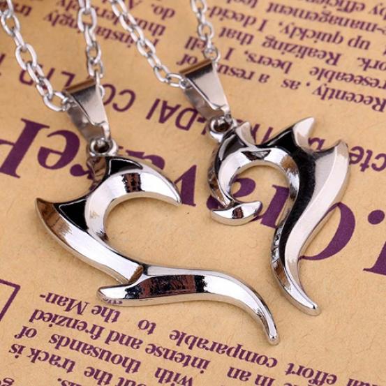 Men Women Lover Couple Heart Pendant Choker Chain Fashion Necklace