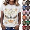 Women's Music Festival Print Fashion Casual Short Sleeve Crewneck T-Shirt