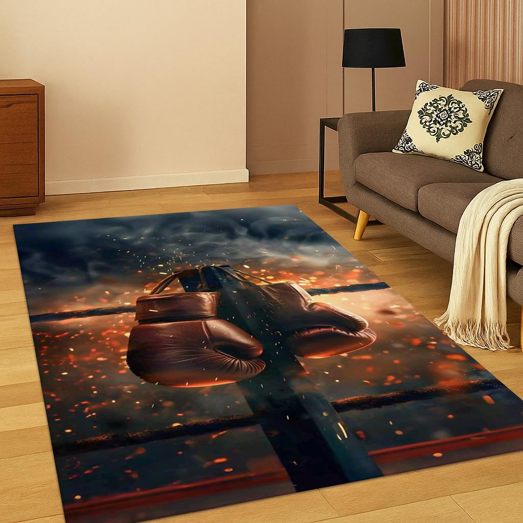 Guantoni da Boxe Tappeto Tappetino per Combattimento Pugile per Casa Camera da Letto Soggiorno Divano Zerbino Decorazioni Cucina, Tappeto Area Antiscivolo per Gioco Bambini