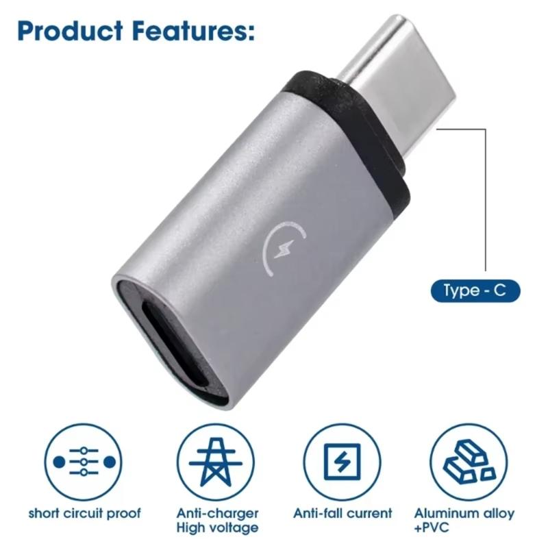 Aluminum Alloy 8Pin Female To Type C Male Adapter for Device Connectivitys and Fast Charging