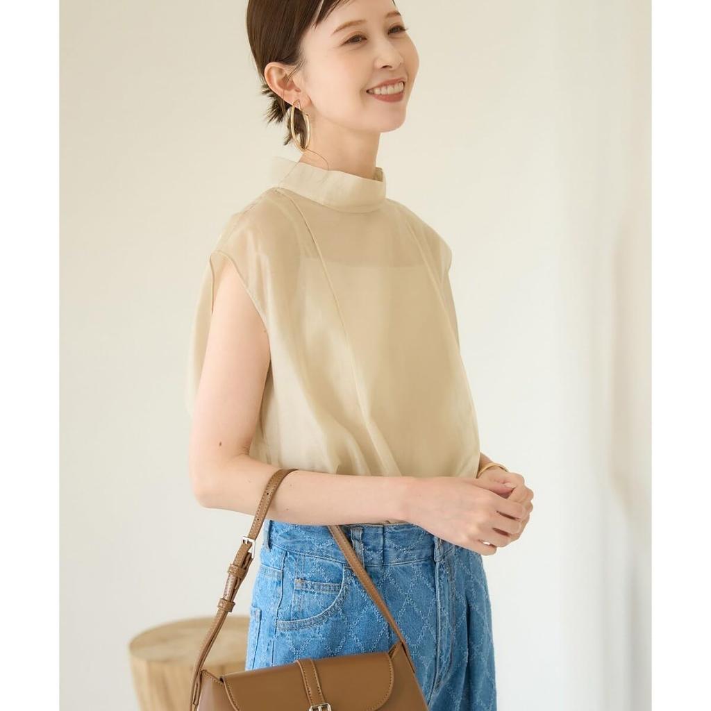 ROPE PICNIC Sheer Blouse with Black Women's Inner, (01)