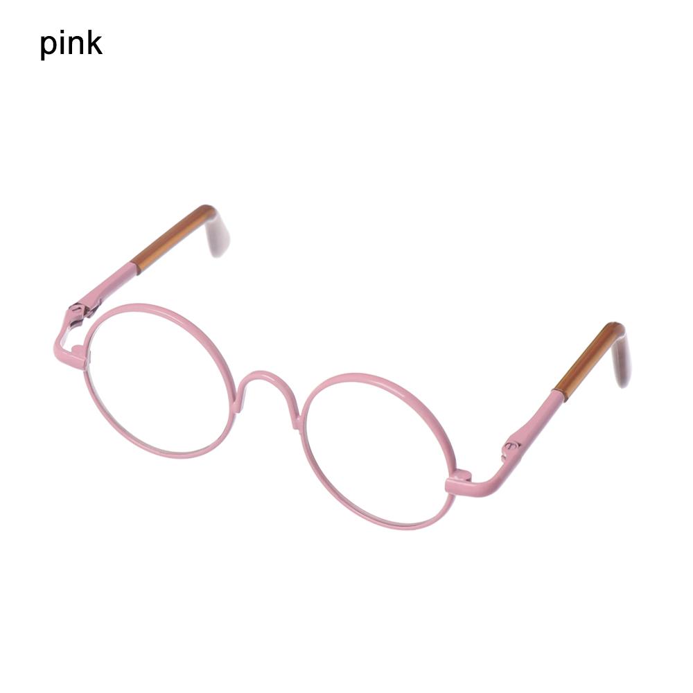 Miniature Doll Eyewear Classic Retro Metal Round Frame Spectacles Doll Toy Mini Glasses For 12/18 Inch Dolls Colorful Eyeglass