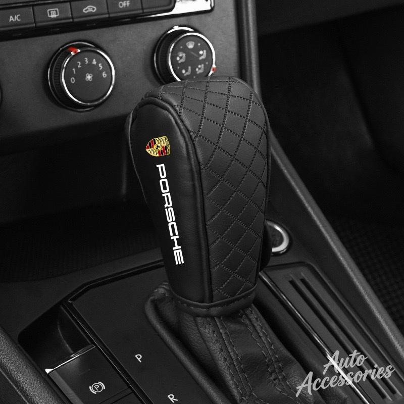 High Quality Car Shift Handle Cover PU Leather Anti-slip Protect Cover For Porsche Cayenne Panamera Macan Taycan Boxster Cayman