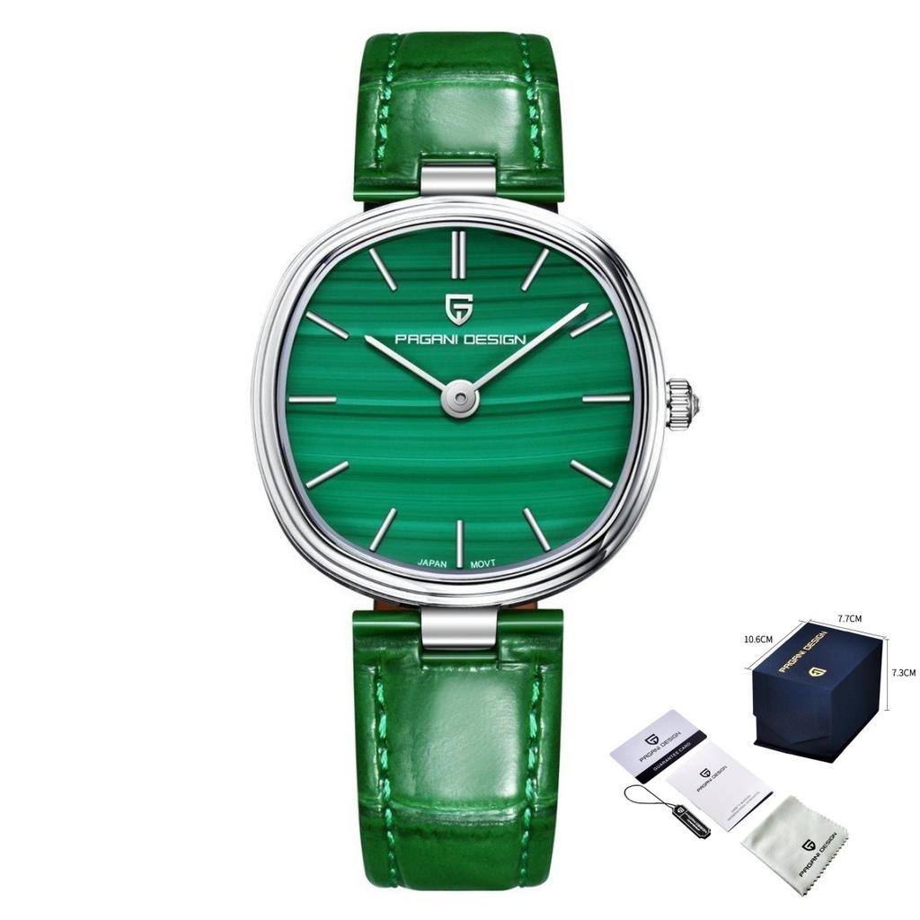 PAGANI DESIGN PD-1825 Women Quartz Watch Miyota GL22 Purple Mother of Pearl Dial Sapphire Glass Navy Blue Leather Strap Ladies