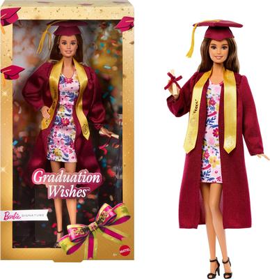 barbie Signature Graduation Wishes Doll with Maroon Gown and Cap (Model JJX81)