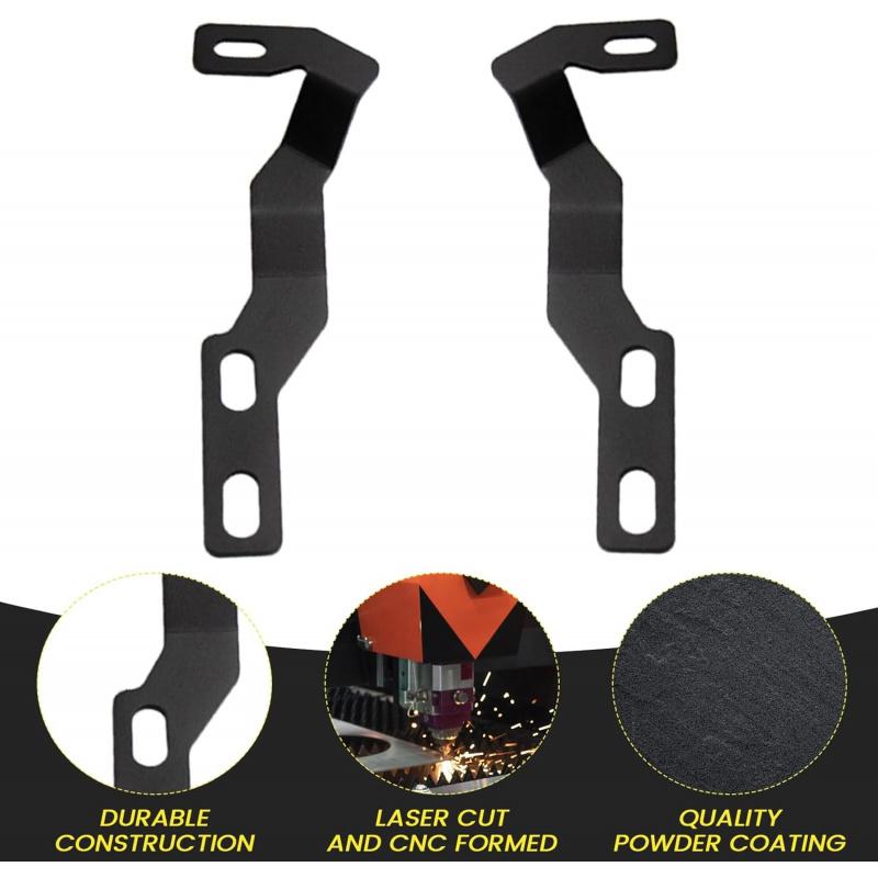Hood Hinge Ditch Light Mount Brackets for Toyota Tacoma 2016-2021 3rd Gen Black Auxiliary Offroad Pod Work Light Mounting Kit