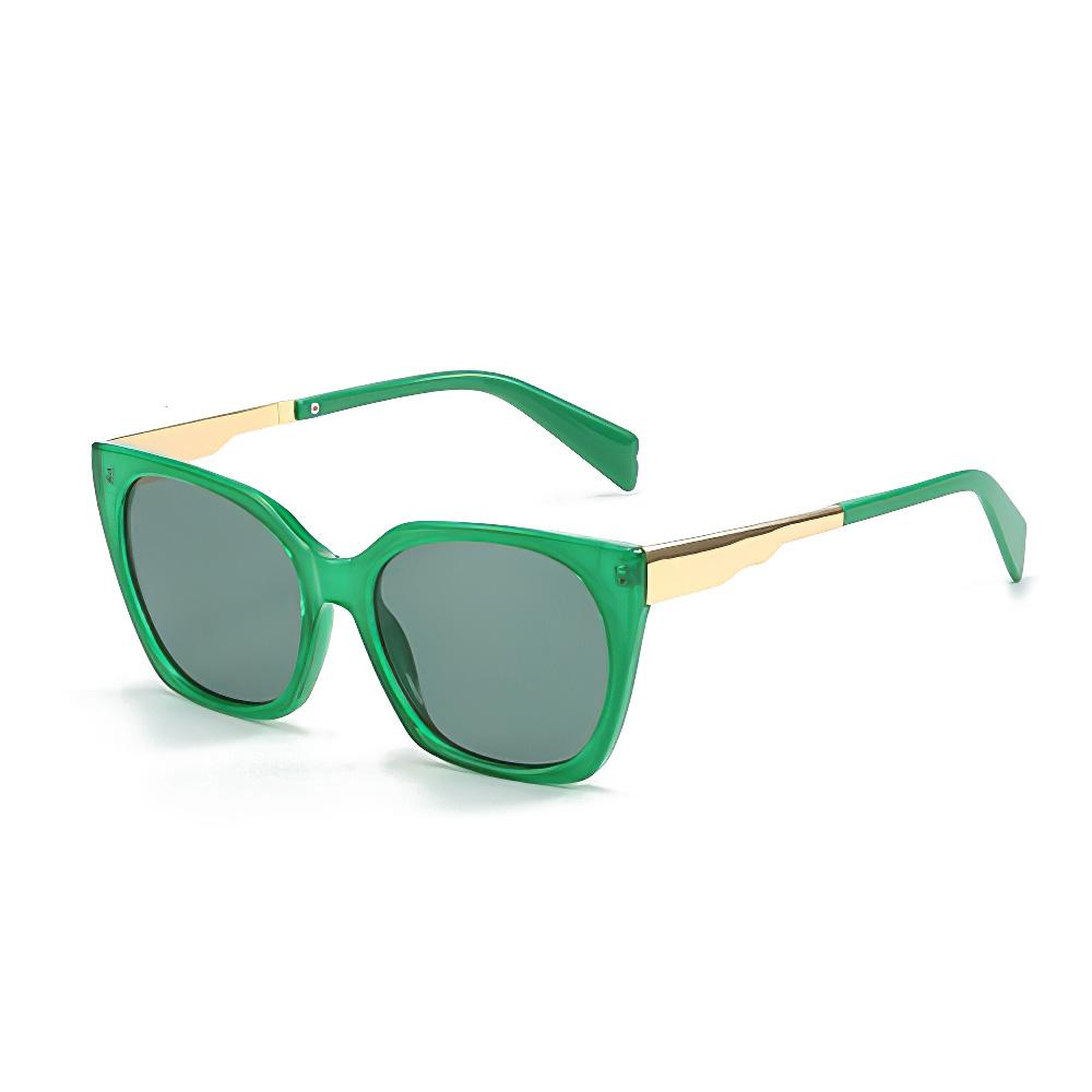 Vintage Sunglasses For Women Fashionable Dazzling Red Frame Glasses Green Golden Pattern Luxurious Lens Decoration Glasses Women