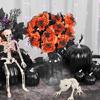 Gothics Black Spiders Artificial Rose Floral Stem For Themed Event Bendable Stalk Silk Flower For Eerie Decoration