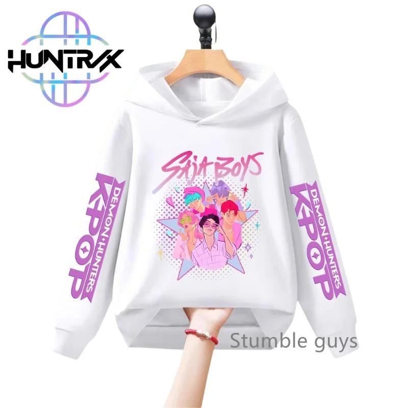Kids Anime KPop Demon Hunters Hoodie Autumn Long Sleeve Sweatshirt Sportswear Cartoon Hoodies