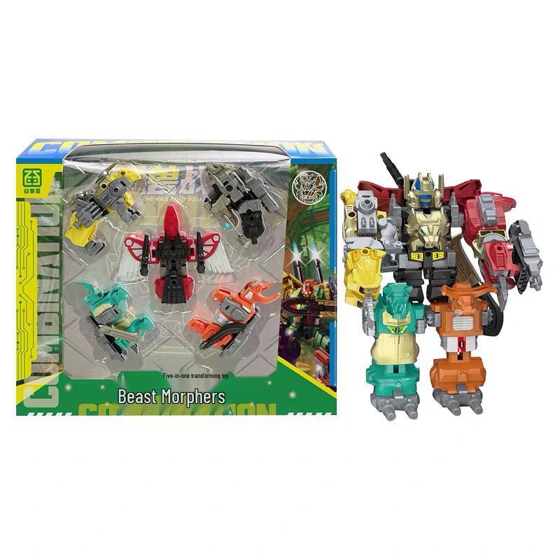 Brain-Boosting Star Beast 5-in-1 Transforming Robot Warrior Toy Y616-067 (Beast Squadron) - 5-in-1 Robot