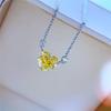 Zircon Heart Pink & Yellow Gold Necklace: Women's Fresh, Cool, High-End Clavicle Chain.