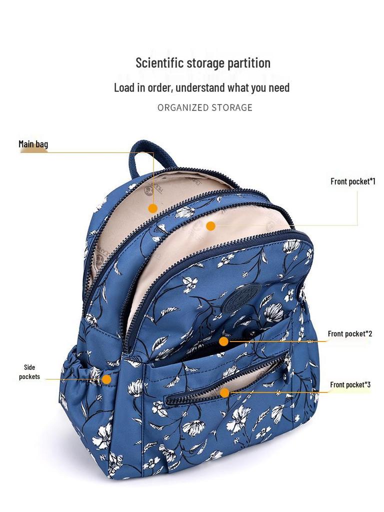 Korean Fashion Nylon Backpack for Middle-Aged & Elderly Women - Casual, Small, Travel-Friendly