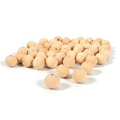 50pcs with Hole Wooden Beads 20mm Size Wood Beads Practical Wooden Balls  DIY Jewelry Making