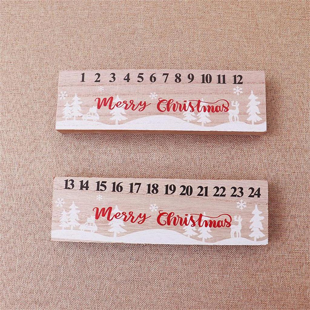 Countdown To Christmas Calendar Sliding Sleigh Gnome Ornament Double-Sided 24 Numbers Design Wooden Advent Countdown For Winter