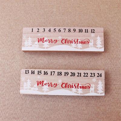 Countdown To Christmas Calendar Sliding Sleigh Gnome Ornament Double-Sided 24 Numbers Design Wooden Advent Countdown For Winter