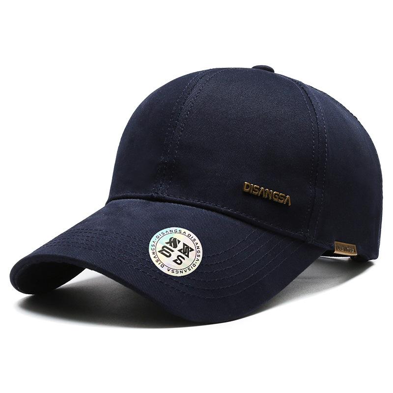 Весенне-летняя мужская спортивная бейсболка, однотонная солнцезащитная кепка тёмно-синий