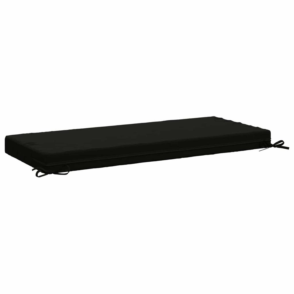Bench Cushion SOEST 100percent Polyester Black 120 x 50 x 8 cm