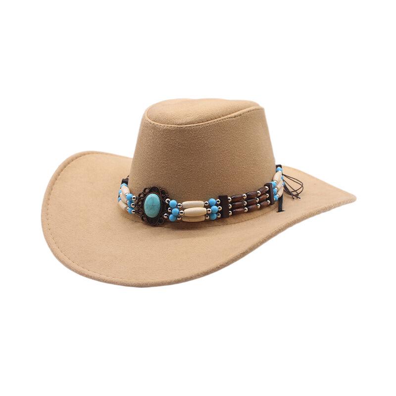 Tibetan Jazz Hat Men's and Women's Outdoor Travel Sunshade Woolen Hat Western Cowboy Hat European and American Western Cowboy Hat