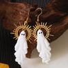 2 Pairs Playful Haunted Earrings Festival Jewelry with User Friendly Alloy Drop Earrings for Women Halloween Event
