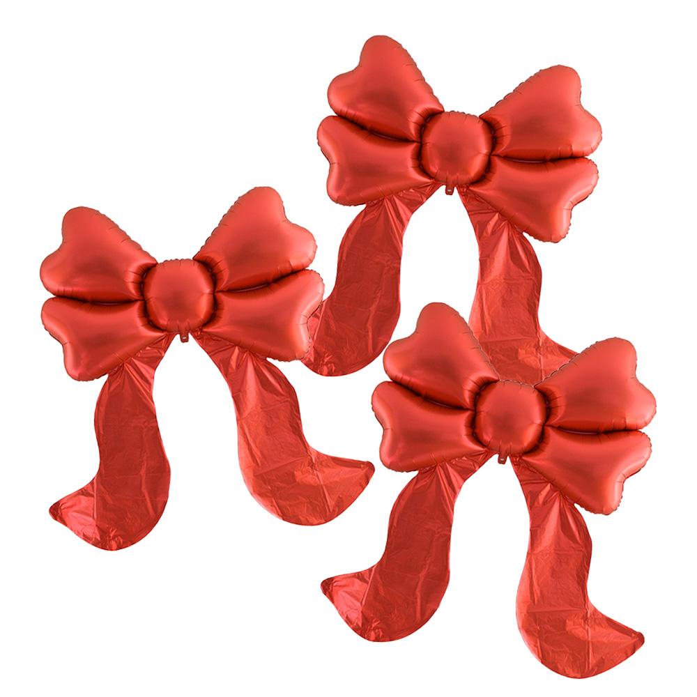 3-Pack of Medium-Sized Matte Bow-Shaped Aluminum Foil Balloons, Suitable for Birthday Parties, Friend Gatherings, Tea Parties, Bachelor Parties, Other