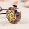 Amethyst Pendant Chakra Necklace Women Men Meditation Jewelry Amulet Accessories
