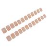 24pcs Matte Pink Fake Nails White Star Light Pink Short Square False Nails for Stage Performance Wear