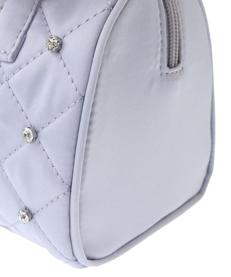 de tulle handle rhinestone Boston bag for grayish blue [Maison Fleur] Handbag, EC-exclusive women,