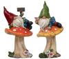 2X Garden Gnome Ornament Figure For Garden 17Cm Decoration Fly Agaric Set