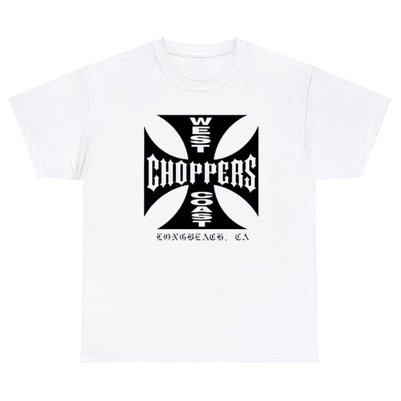 

West Coast Choppers хрест кадр друк футболка чоловічий хіп-хоп вуличний одяг вінтажна футболка повсякденні футболки чоловічі флісові короткі рукави L