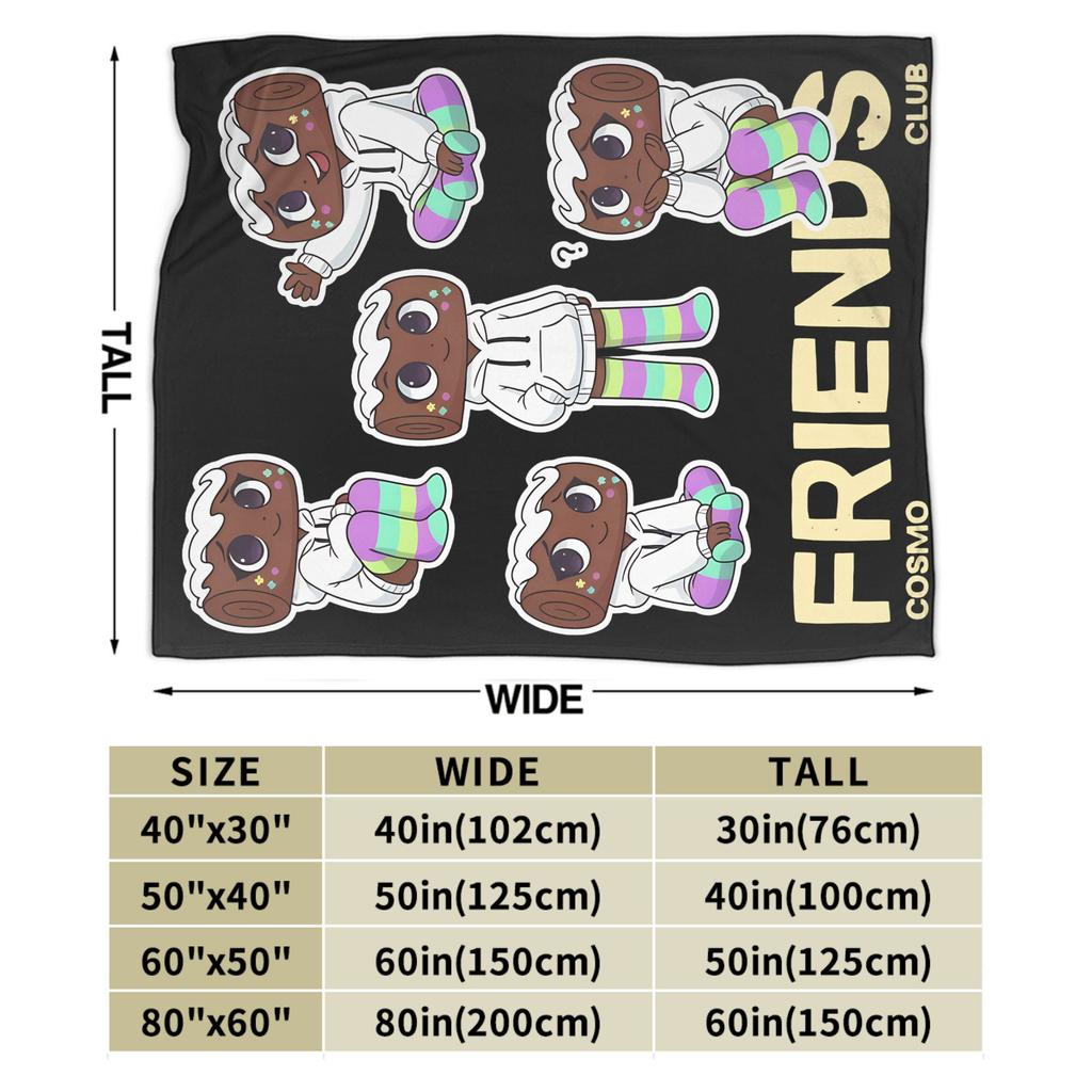 Cosmo Friends Dandys World Flannel Throw Blanket Catoon Blanket for Bed Bedroom Super Warm Quilt