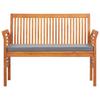 2 Seater Garden Bench with Cushions 120 Cm Solid Acacia Wood