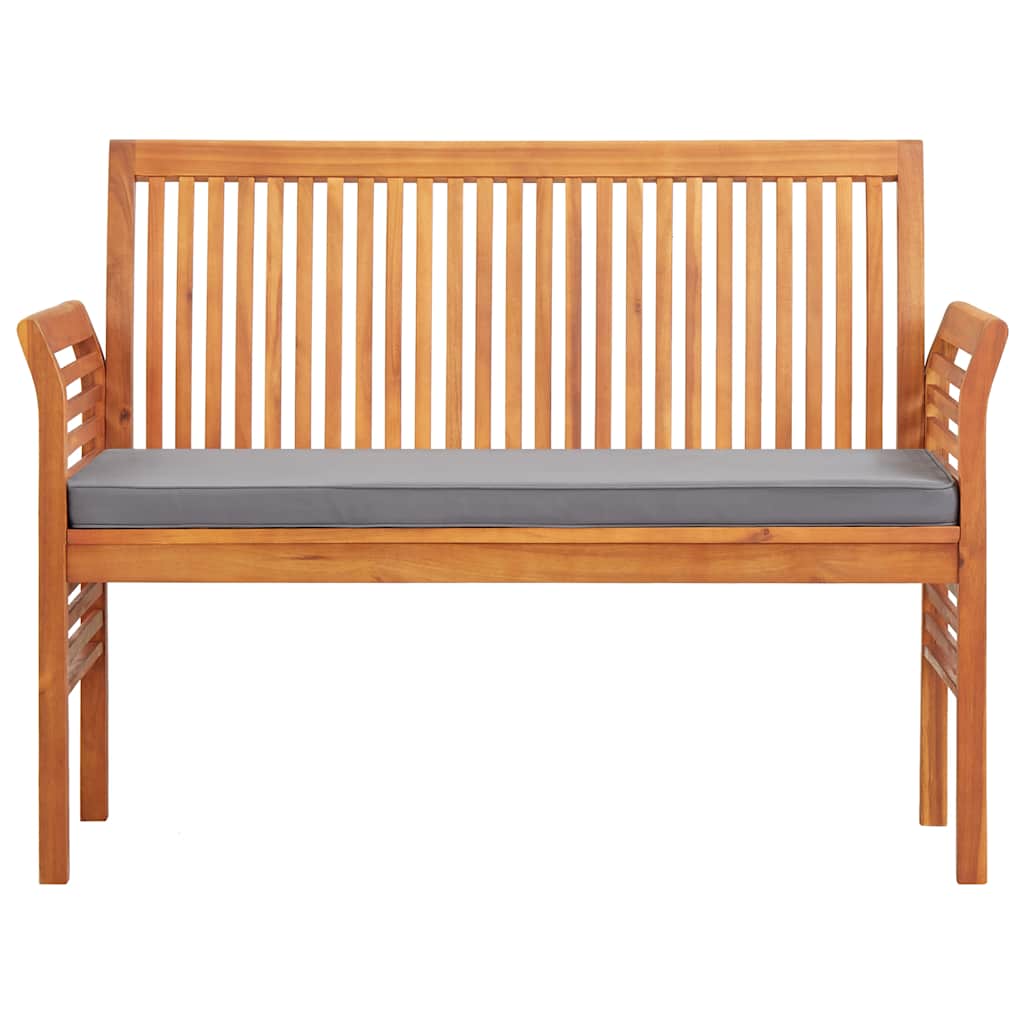 2 Seater Garden Bench with Cushions 120 Cm Solid Acacia Wood