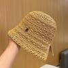 Women's Summer Colorful Knitted Bucket Hat - Fashionable, Hollow Design, Versatile, Sun Protection for Outdoor Travel