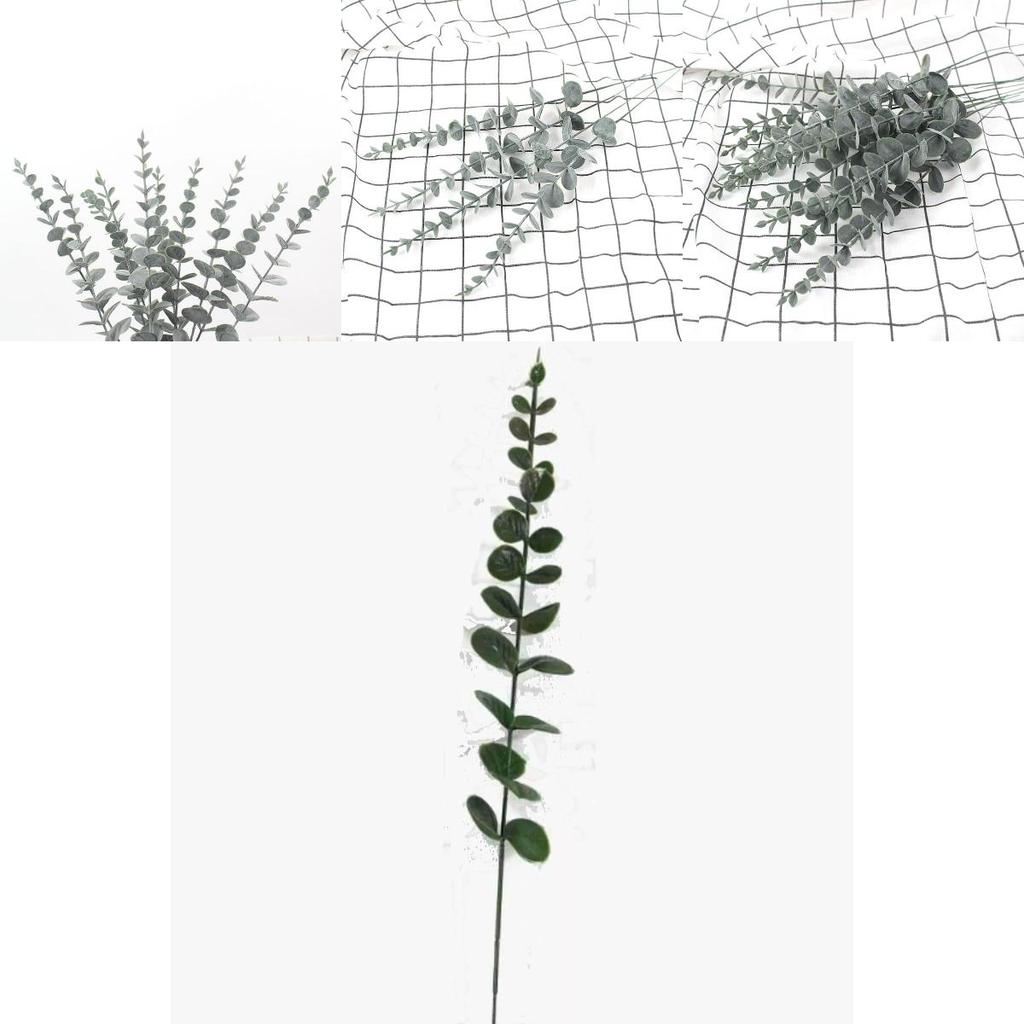 Faux Eucalyptus Citriodora Green Leaf Plant Flower Arrangement For Living Room Decor