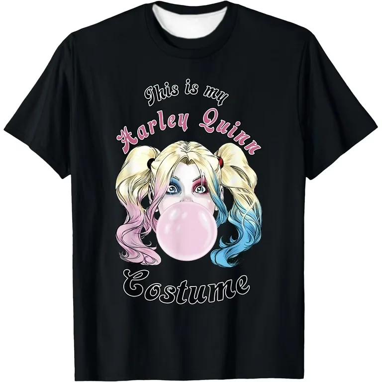 Adult and Childrens Harley Quinn Sweet Cool Rebellious Cotton TShirt Classic Bubble Gum Look Everyday Wear
