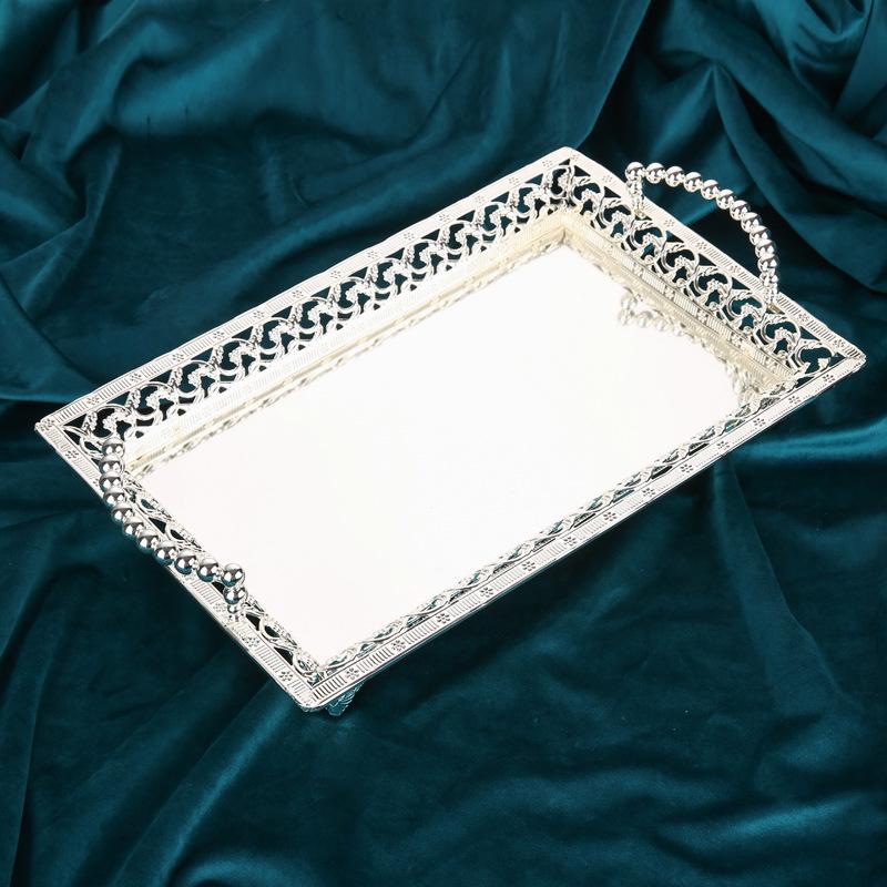 European Style Silver Fruit Bowl & Cake Plate – Modern Home & KTV Bar Decor
