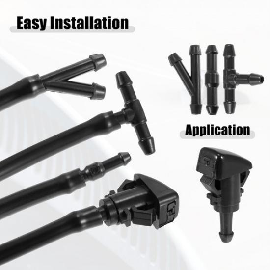 Pack of 1 for Dodge Charger with 4M Hose Front Windshield Washer Nozzle Kit