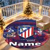 Tapis rond personnalisé avec nom imprimé Atletico Madrid, Tapis polyvalent pour la décoration de la maison, pour salle de jeux, appartement, balcon, entrée, couloir Cadeau