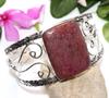 Huge Pink Thulite 925 Silver Plated Bangle 6.5" Traditional Jewelry Design E6q58