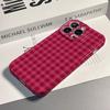Phone Case For Poco x7 f8 f7 f6 x6 f3 f5 Pro C61 Retro Red Grid Pattern Hard Plastic Shockproof Protective Bumper Cover