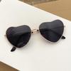 Korean Style Retro Peach Heart Sunglasses with Ocean Lens - Unisex Fashionable Heart-Shaped Eyewear