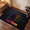 Linkin Park Personalized Crystal Velvet Carpet, Customized Name Text Soft Anti‑Slip Rug for Living Room Bedroom