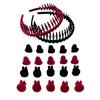 6Pcs/Set Fabric Red Black Plastic Small 2cm Hair Claw Hair Crabs for Girls With Non-Slip Teeth Hair Hoops Accessories For Women