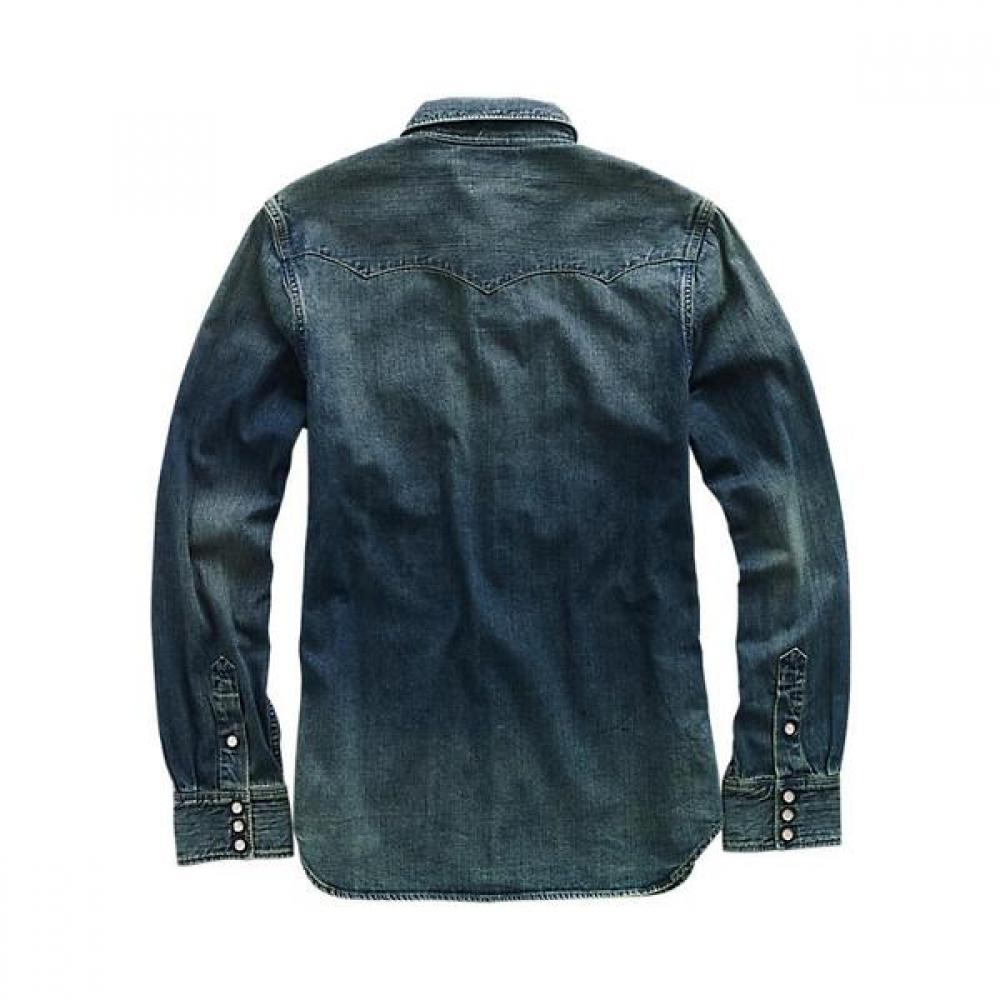Camicia Western Western in Denim Slim Fit Rrl Mnrrwov16820009400