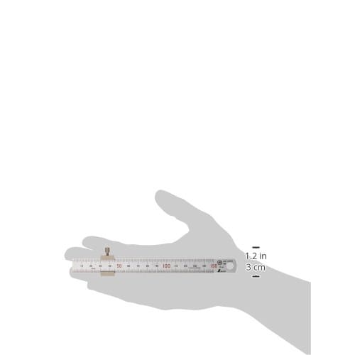 Shinwa Sokutei Silver Ruler with Stopper, 15cm, 76751