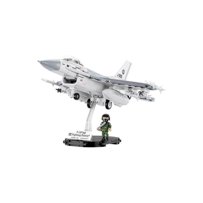 Maquette à construire - cobi - f-16 am fighting falcon - 425 briques - figurine de pilote - 1:48