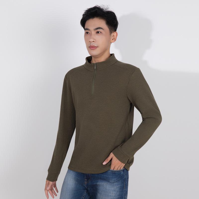 Men's Warm Fleece Half-Zip Jacket - Windproof, Stand-Up Collar, Long-Sleeved for Autumn/Winter Outdoor Sports & Casual Wear