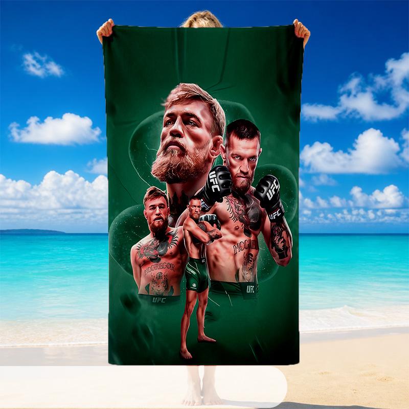 Quick Dry Beach Towel Conor Mcgregor Pattern, Lightweight Absorbent Towel for Pool Beach Vacation Use