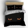 "Glowing Cat Eyes Decor Set" Bedding Set with 1 Duvet Cover 2 Pillowcases Single Double King Queen, Gift