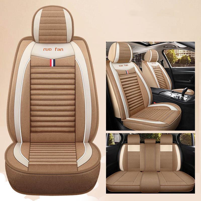 

Автомобильная подушка Four Seasons, универсальный чехол для сиденья с полным объемным звуком, чехол для автомобильной подушки, льняной летний чехол для сиденья, чехол для сиденья five-seater car